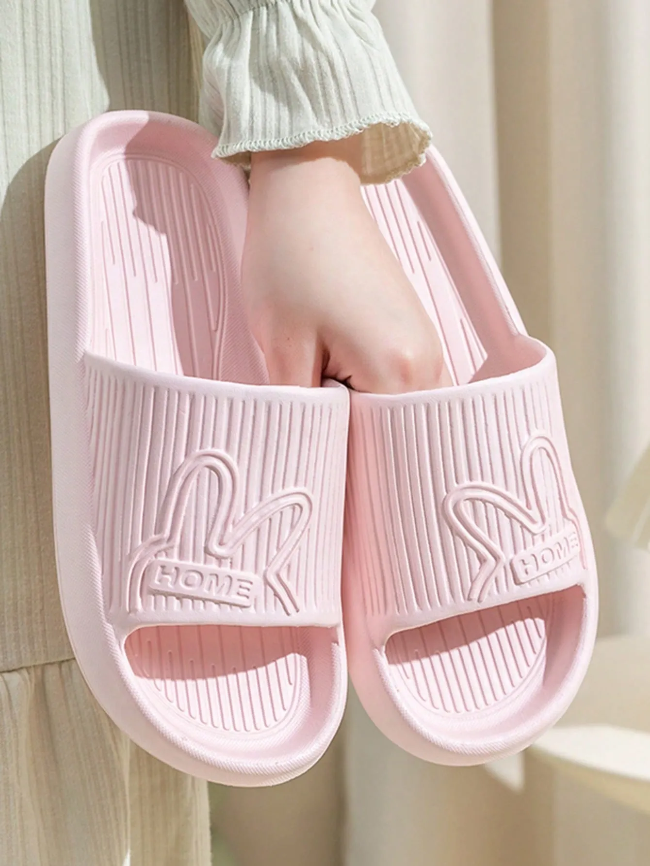 1 Pair Of Casual Ladies" Slipper Flat Open Toe Sandals Indoor Non-Slip Women Shoes