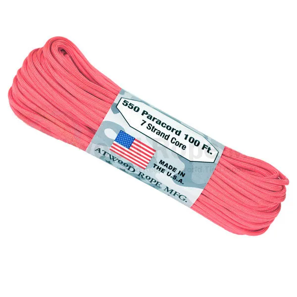 100Ft 550 Paracord Pink