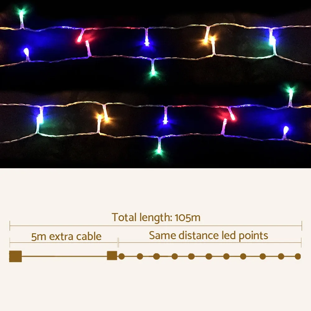 100M Christmas Lights String Light 500 LED - Colourful