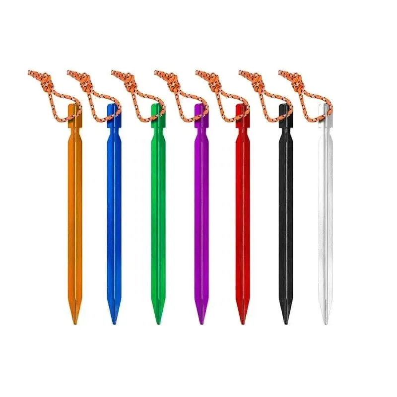 10Pcs/lot 18cm Aluminum Alloy Tent Takes Pegs Heavy Duty Travel Outdoor Camping Accessories Tarp Ultralight Nails Ground Peg