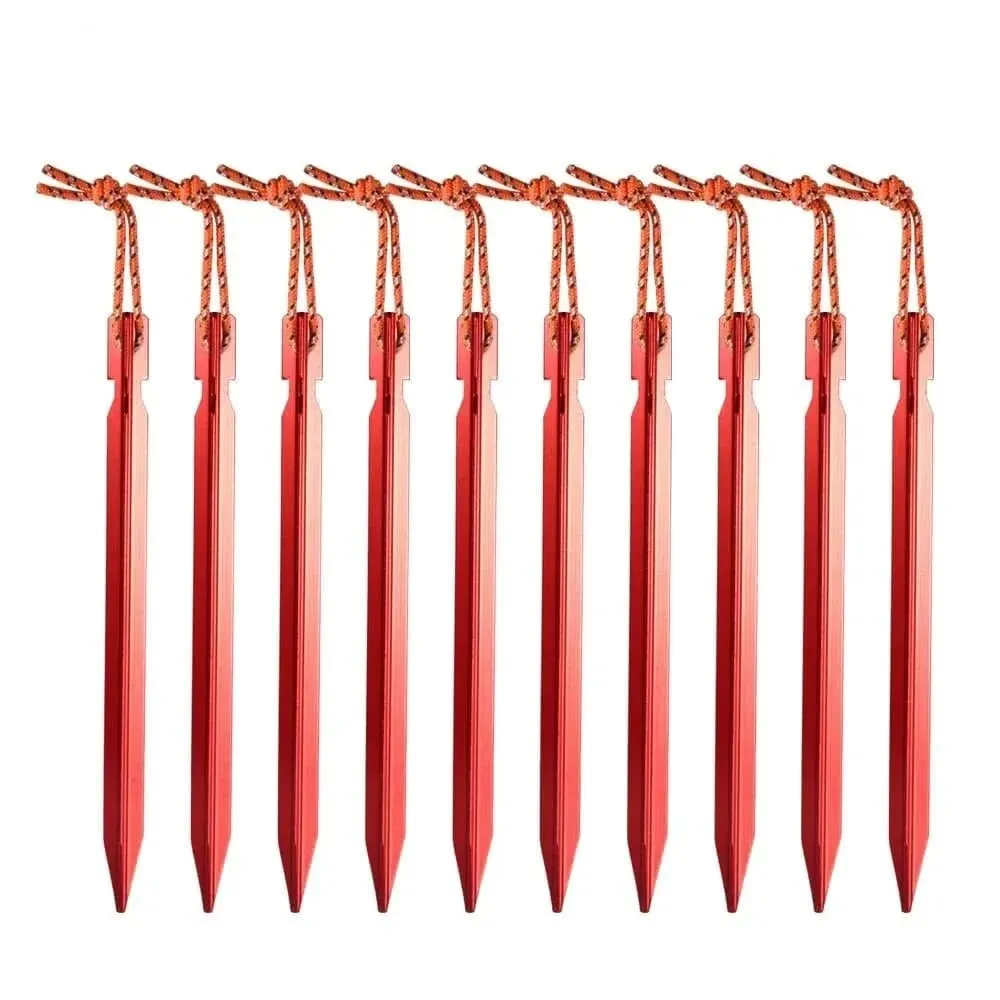 10Pcs/lot 18cm Aluminum Alloy Tent Takes Pegs Heavy Duty Travel Outdoor Camping Accessories Tarp Ultralight Nails Ground Peg