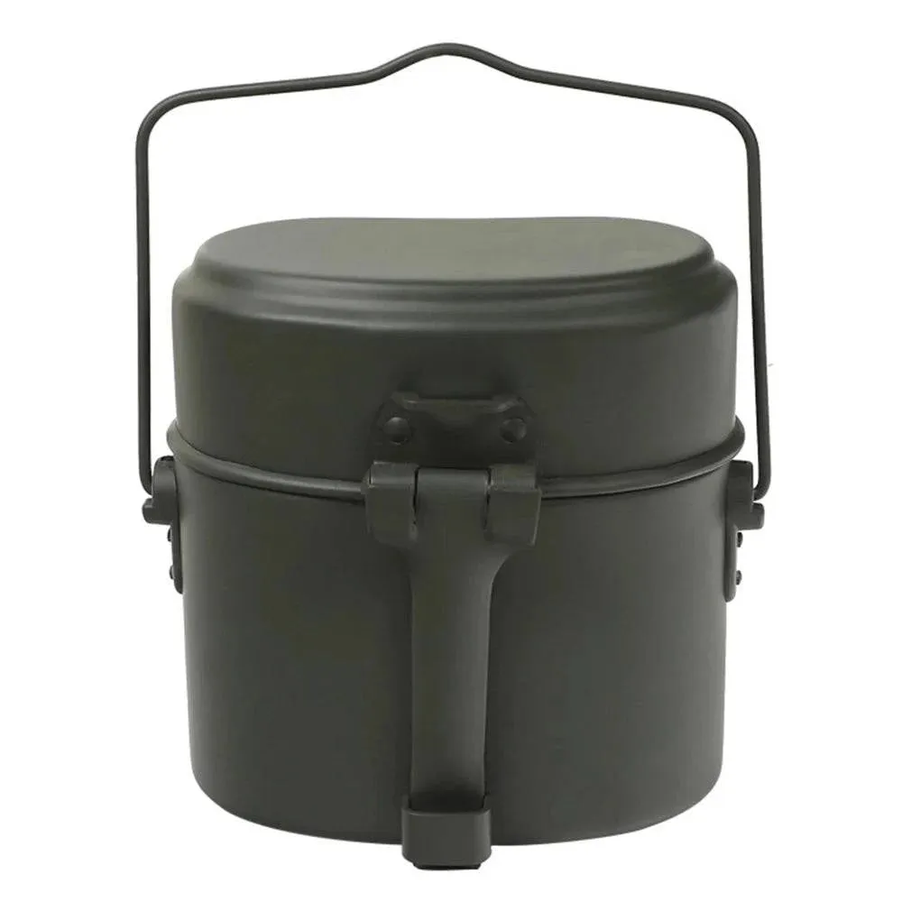 1.2L/1.5L Outdoor Military Canteen Mess Tin Kit Camping Cookware Lunch Box Cooking Pot for Backpacking Fishing Hiking Picnic