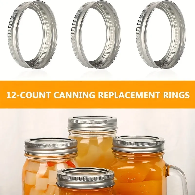 12pcs Replacement Sealing Rings For Mason Canning Jars, Split Mason Ring For Ball, Kerr And More, 100% Fitting, Summer Drinkware Accessories, Home Kitchen Items, Rings Only