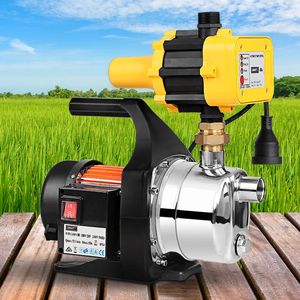 1500W High Pressure Garden Water Pump with Auto Controller - Yellow