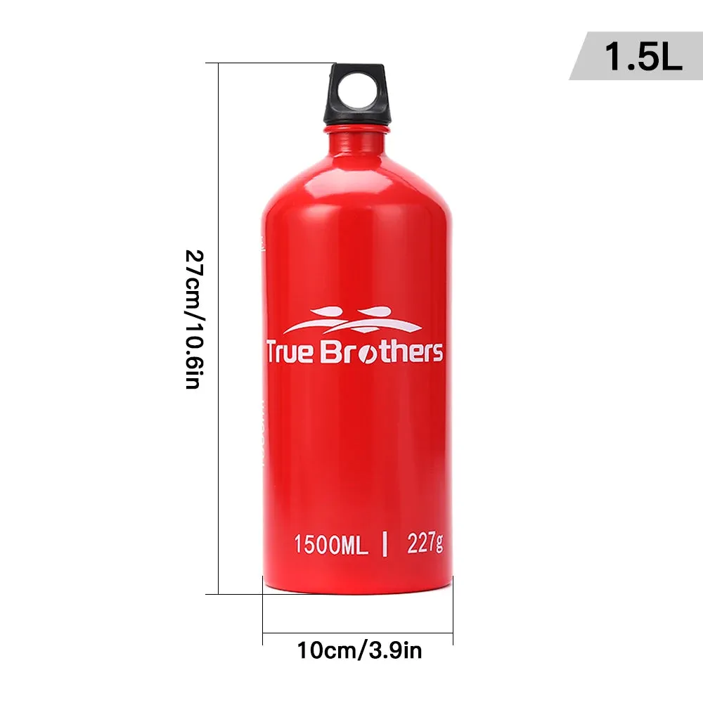 1.5L Aluminum Oil Fuel Bottle Alcohol Liquid Gas Oil Container for Camping Hiking Backpacking Picnic Backpacking Outdoor Cooking