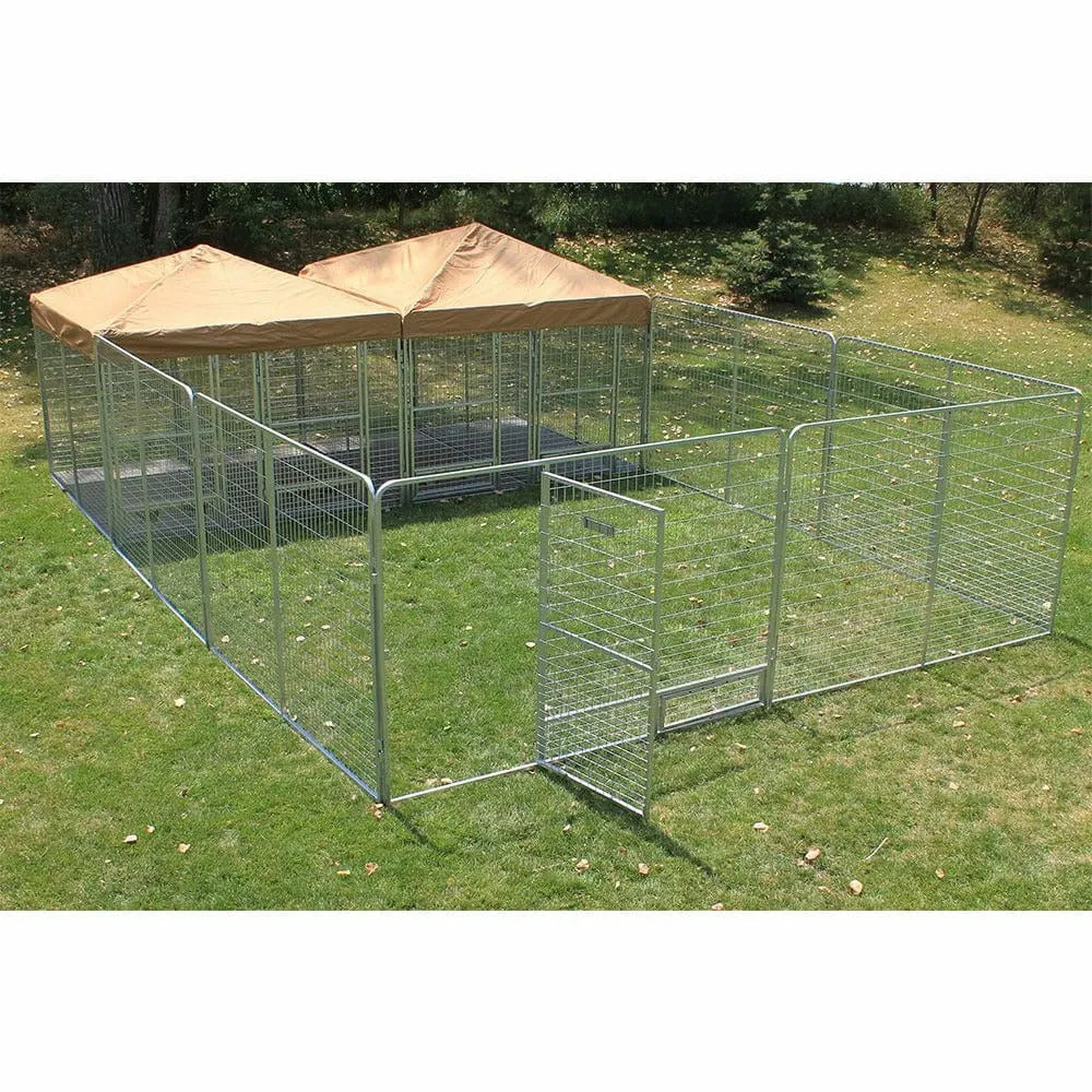 16' X 24' Complete Playzone W/Multiple 4' X 8' PRO Dog Kennels X4