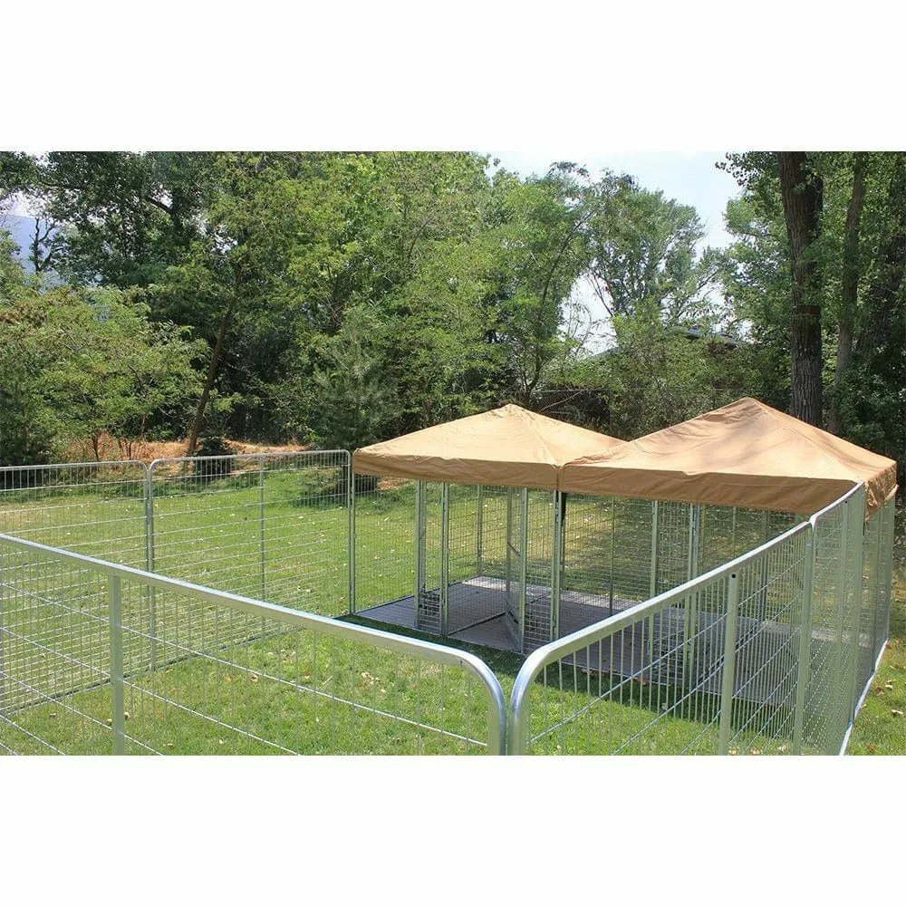 16' X 24' Complete Playzone W/Multiple 4' X 8' PRO Dog Kennels X4