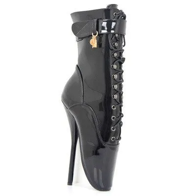 18cm Ballet Stiletto Heels Lace-up Ankle Boots Large Size