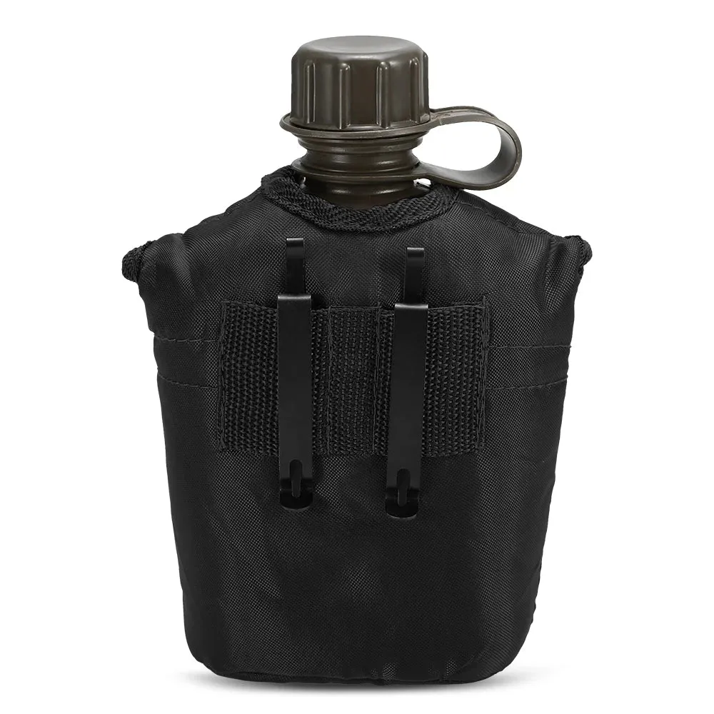 1L Outdoor Military Canteen Bottle Camping Hiking Backpacking Survival Water Bottle Kettle with Cover Canteen Kettle 2023