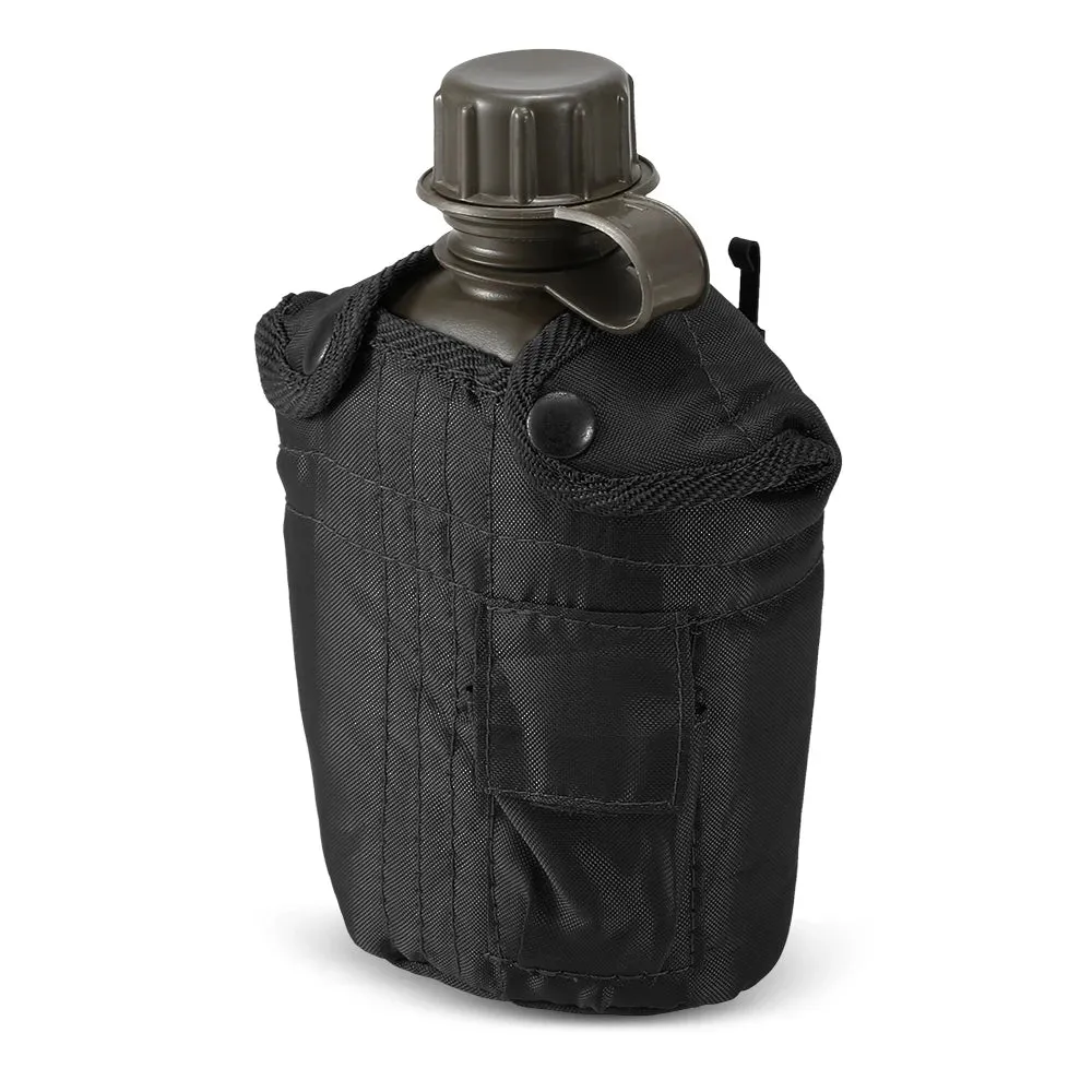 1L Outdoor Military Canteen Bottle Camping Hiking Backpacking Survival Water Bottle Kettle with Cover Canteen Kettle 2023