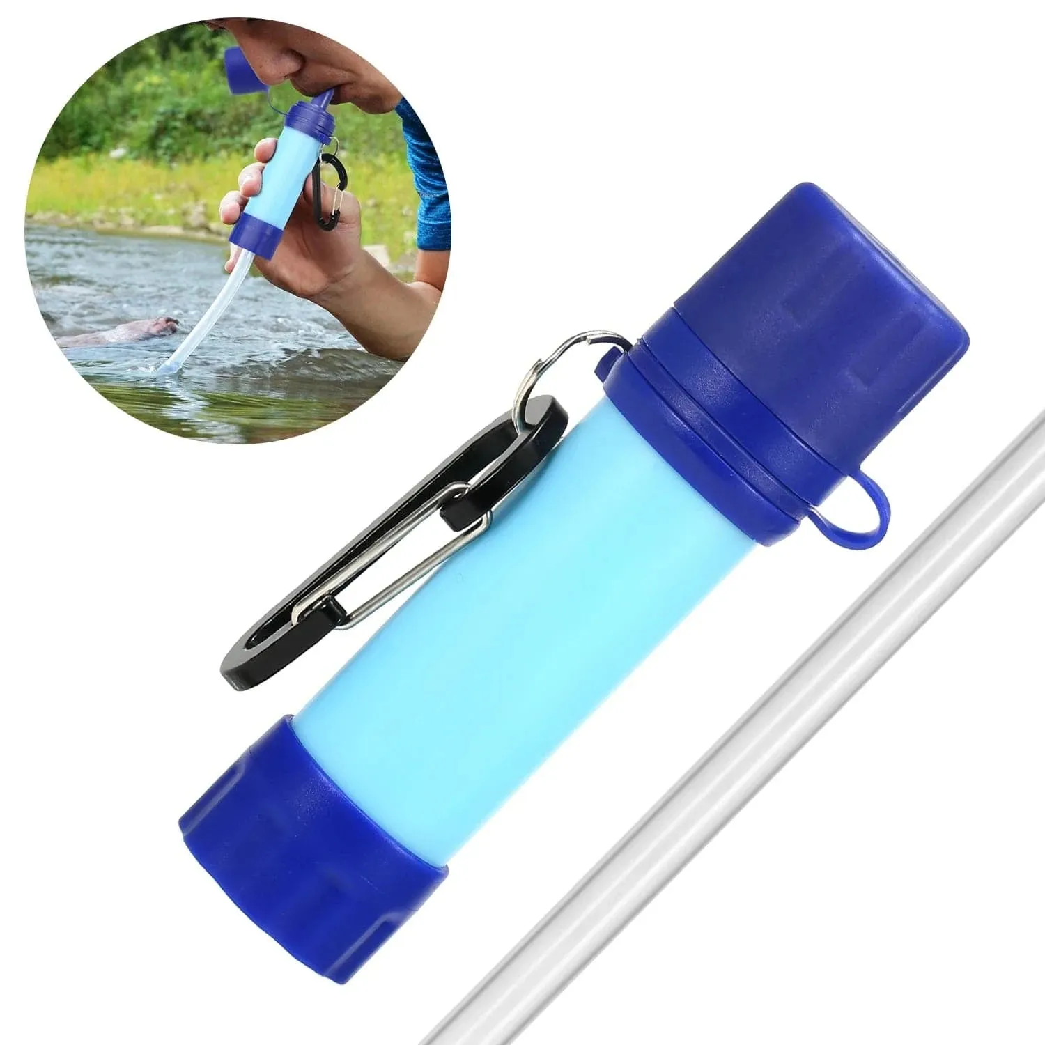 1L Outdoor Water Filter Straw Water Filtration System Water Purifier for Emergency Survival Tool Camping Hiking Backpacking