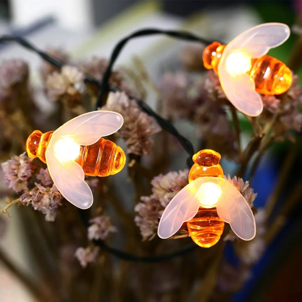 20 LED Solar Bee Fairy String Light