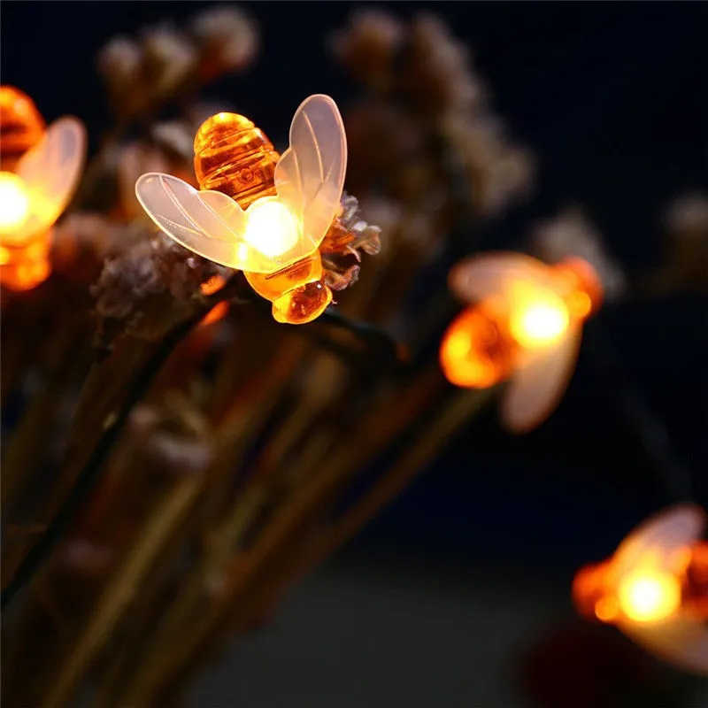 20 LED Solar Bee Fairy String Light