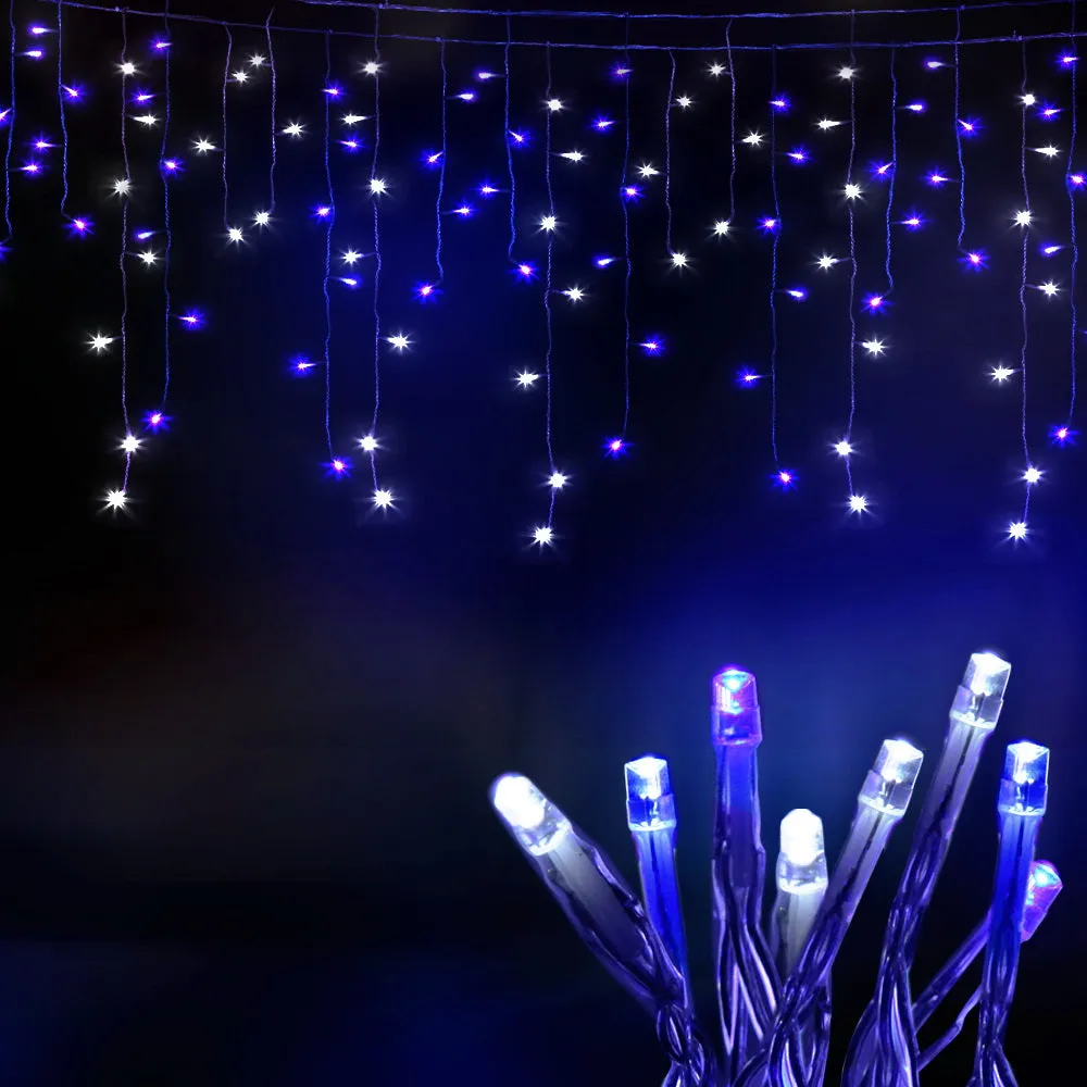 20M Christmas Lights Icicle Light 800 LED - Blue White