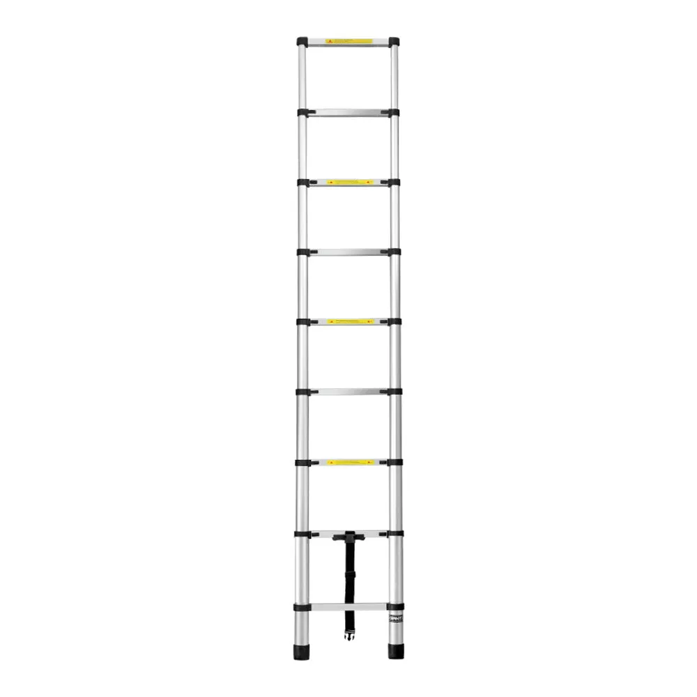 2.6M Telescopic Ladder Aluminium Extension Extendable Steps Adjustable Height