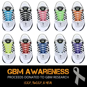 27" Oval Athletic Laces for GBM Awareness