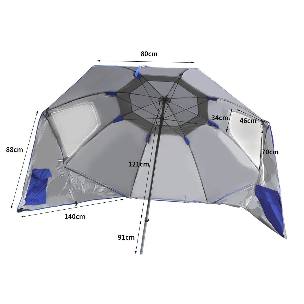 2m Nanakuli Outdoor Umbrella Beach Sun Shade Weather Patio Garden Shelter - Blue