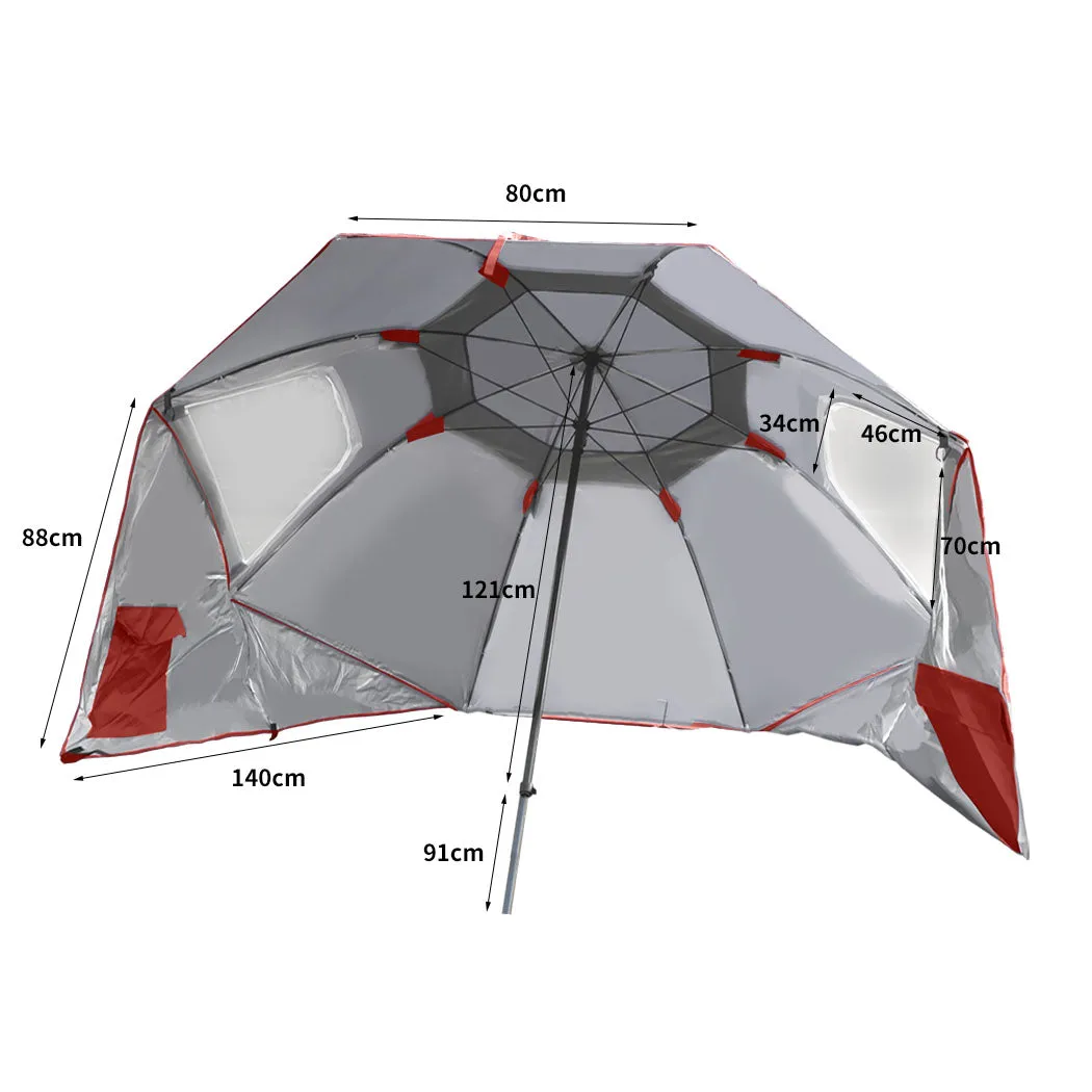 2m Nanakuli Outdoor Umbrella Beach Sun Shade Weather Patio Garden Shelter - Red