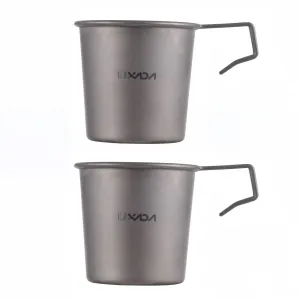 2pcs 220ml Ti Sierra Cup Lightweight Ti Camping Cup Hiking Coffee Mug for Outdoor Camping Hiking