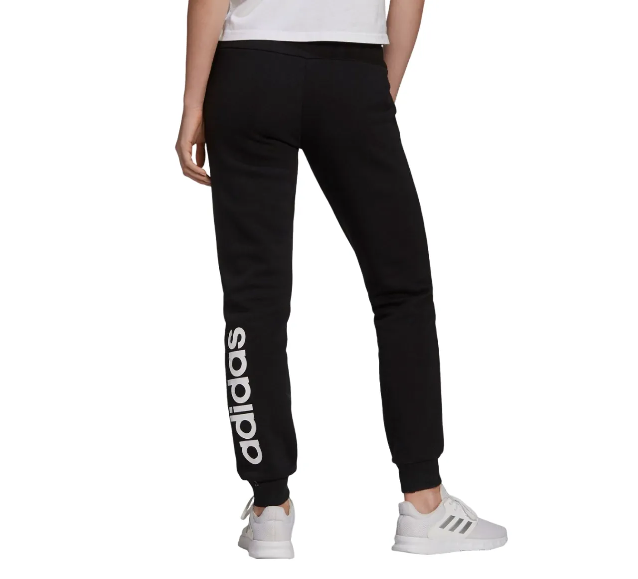 3 x Womens Adidas Essentials French Terry Logo Pants Black/White Trackies