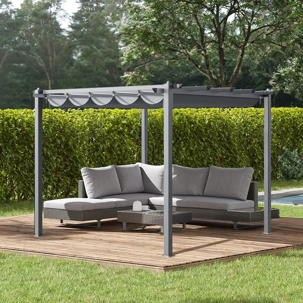 300cm Wide Aluminum Pergola for Patio Deck Outdoor Horizontal Pulling Square Pergolar