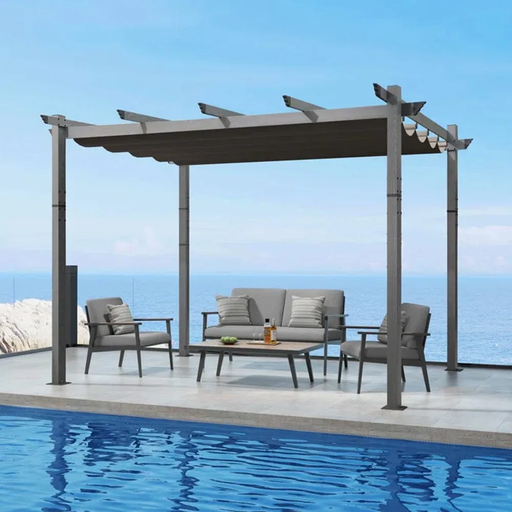 300cm Wide Aluminum Pergola for Patio Deck Outdoor Horizontal Pulling Square Pergolar