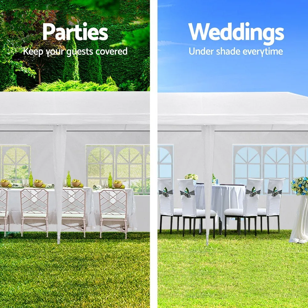 3x9m Gazebo Party Wedding Event Market Marquee Tent Shade Canopy 8 Wall Panel - White