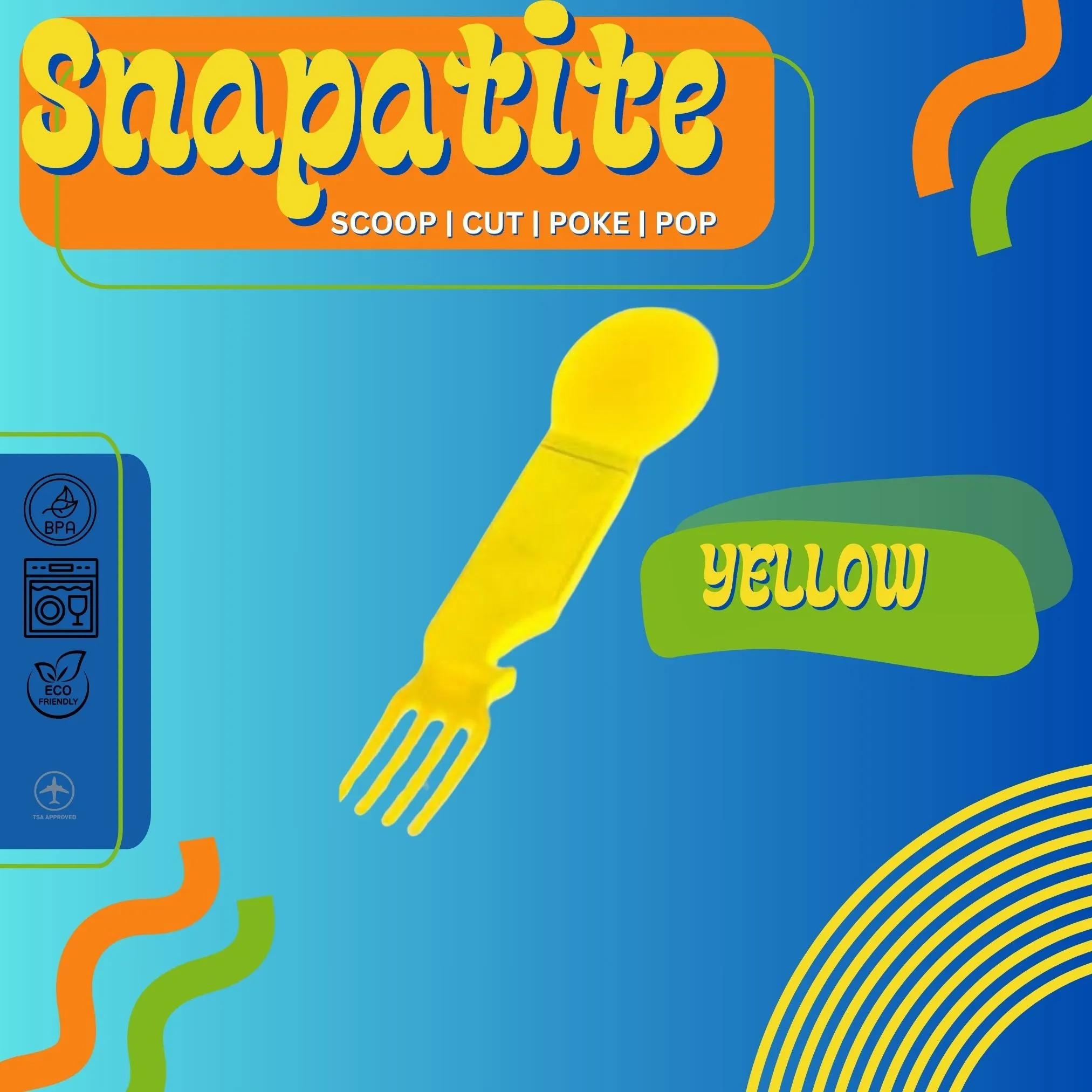 4-IN-1 Nylon Snapatite  Utensil Set (Yellow - Single)