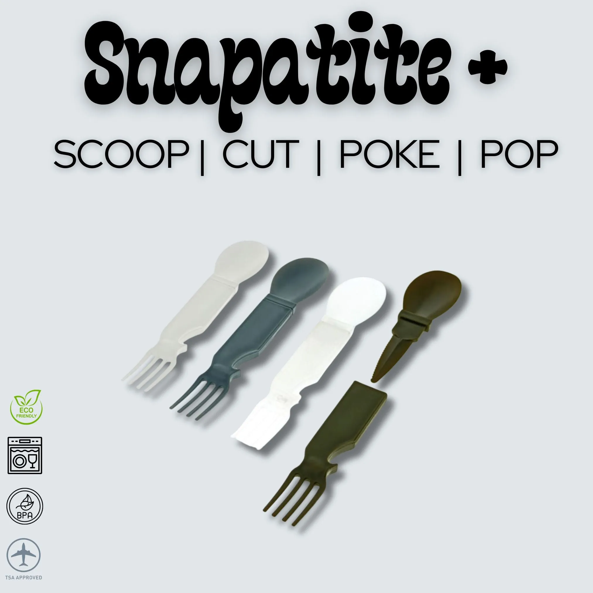 4-IN-1 Snapatite  Utensil Set (Olive Green)