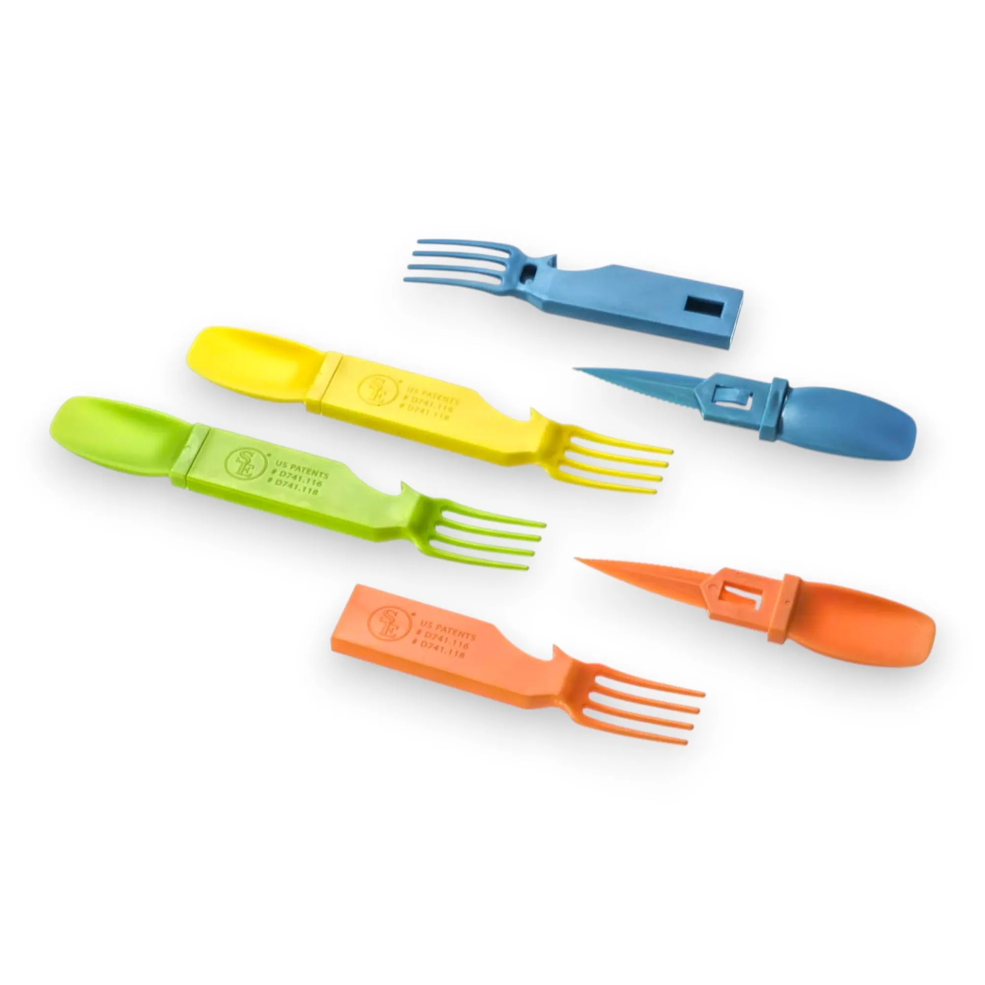 4-in-1 Snapatite  Utensil Set - Spoon, Knife, Fork, Bottle Opener (Black)