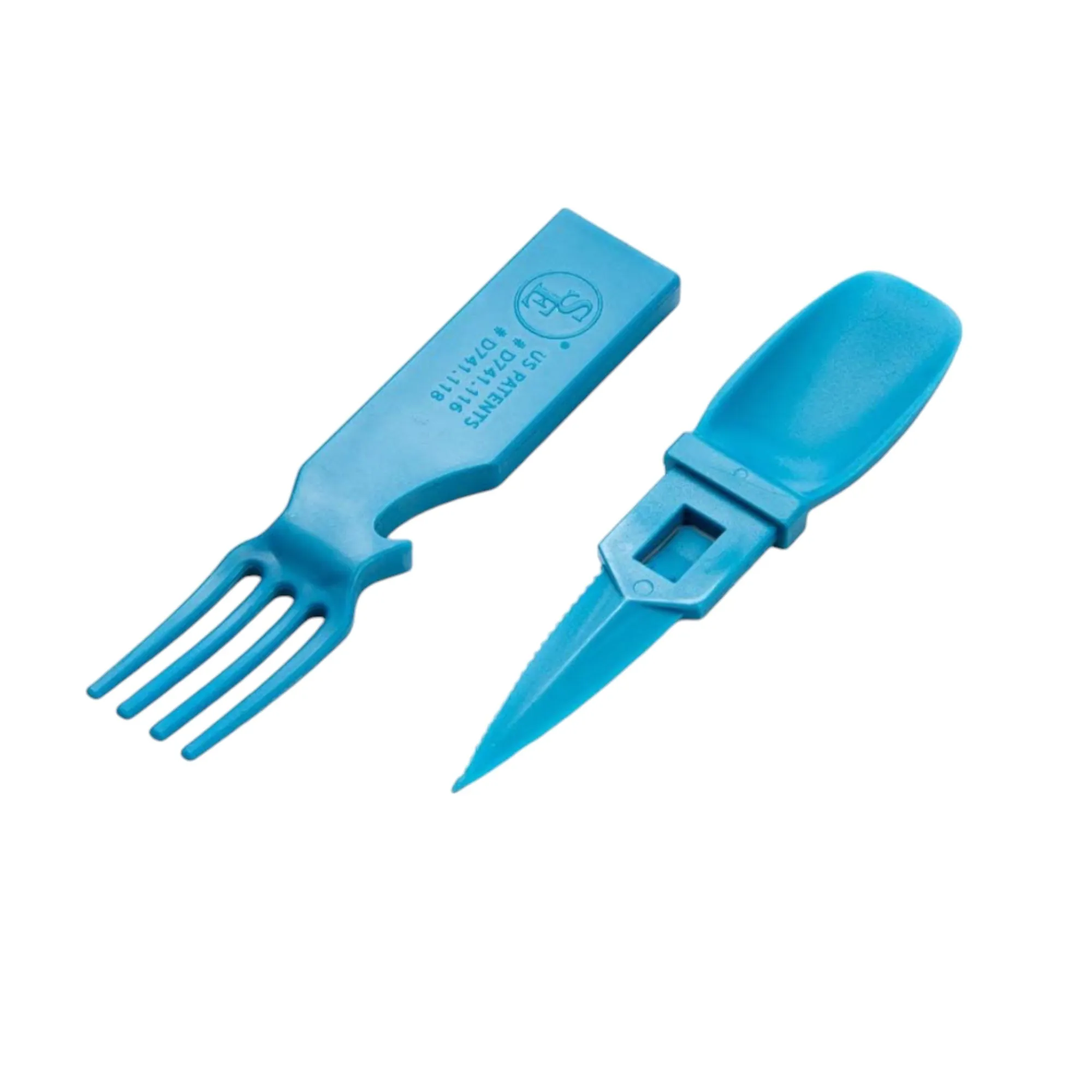 4-in-1 Snapatite  Utensil Set - Spoon, Knife, Fork, Bottle Opener (Blue)