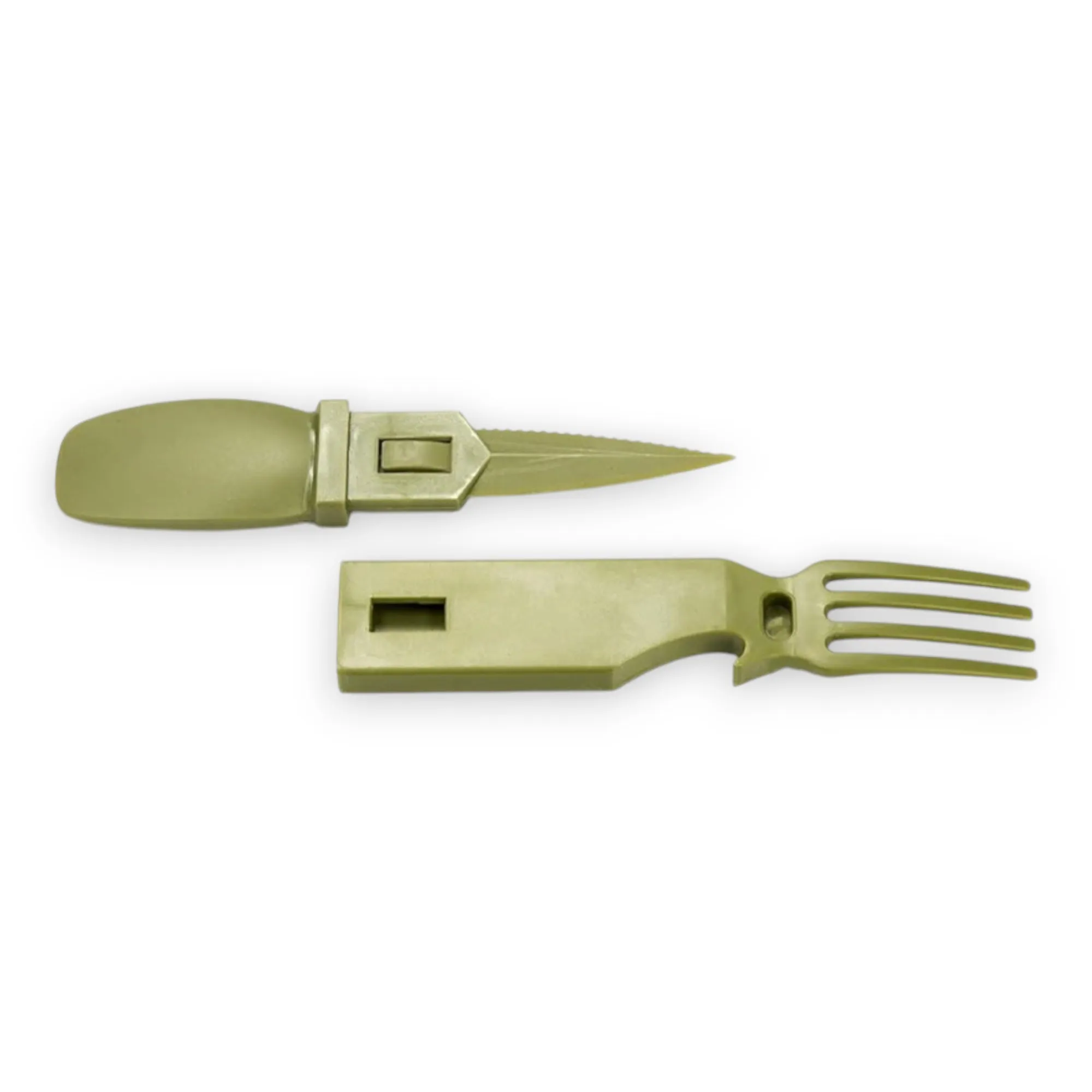 4-in-1 Snapatite  Utensil Set - Spoon, Knife, Fork, Bottle Opener (OD Green)