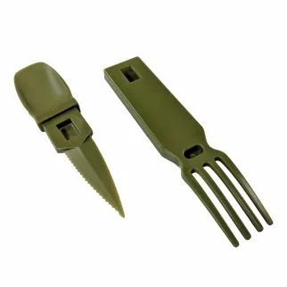 4-in-1 Snapatite  Utensil Set - Spoon, Knife, Fork, Bottle Opener (OD Green)