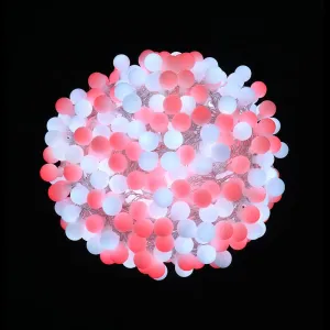 400 LED Red-White Frosted Ball Lights