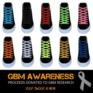 63" Flat Athletic Laces for GBM Awareness