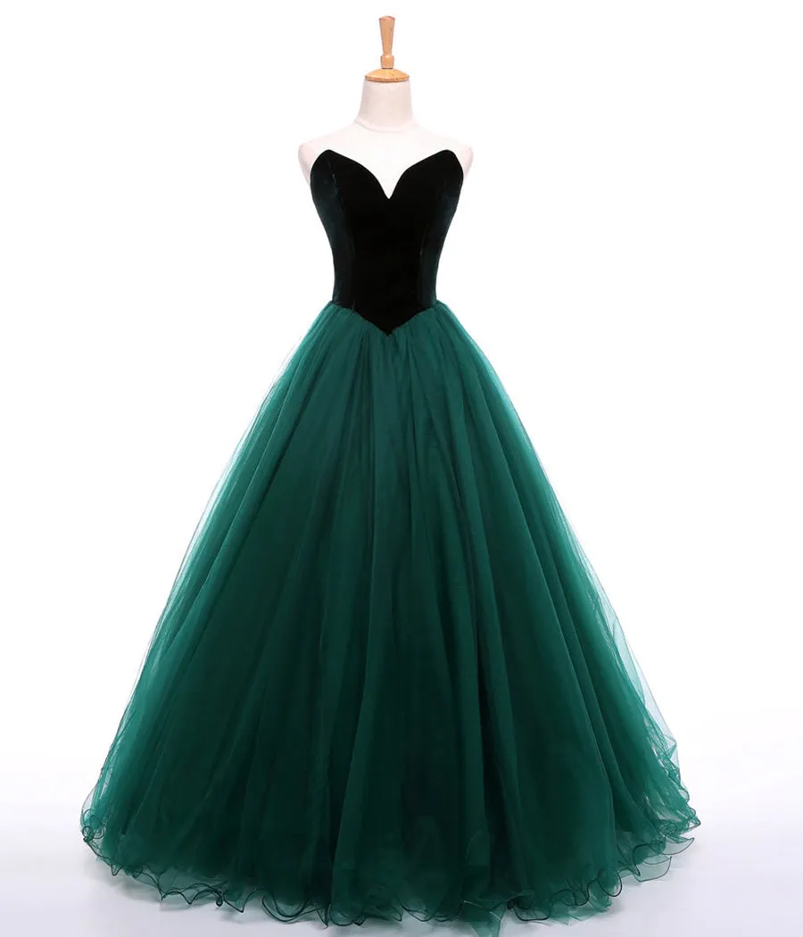 A LINE VELVET TULLE LONG BALL GOWN DRESS FORMAL DRESS prom Dress   cg11273