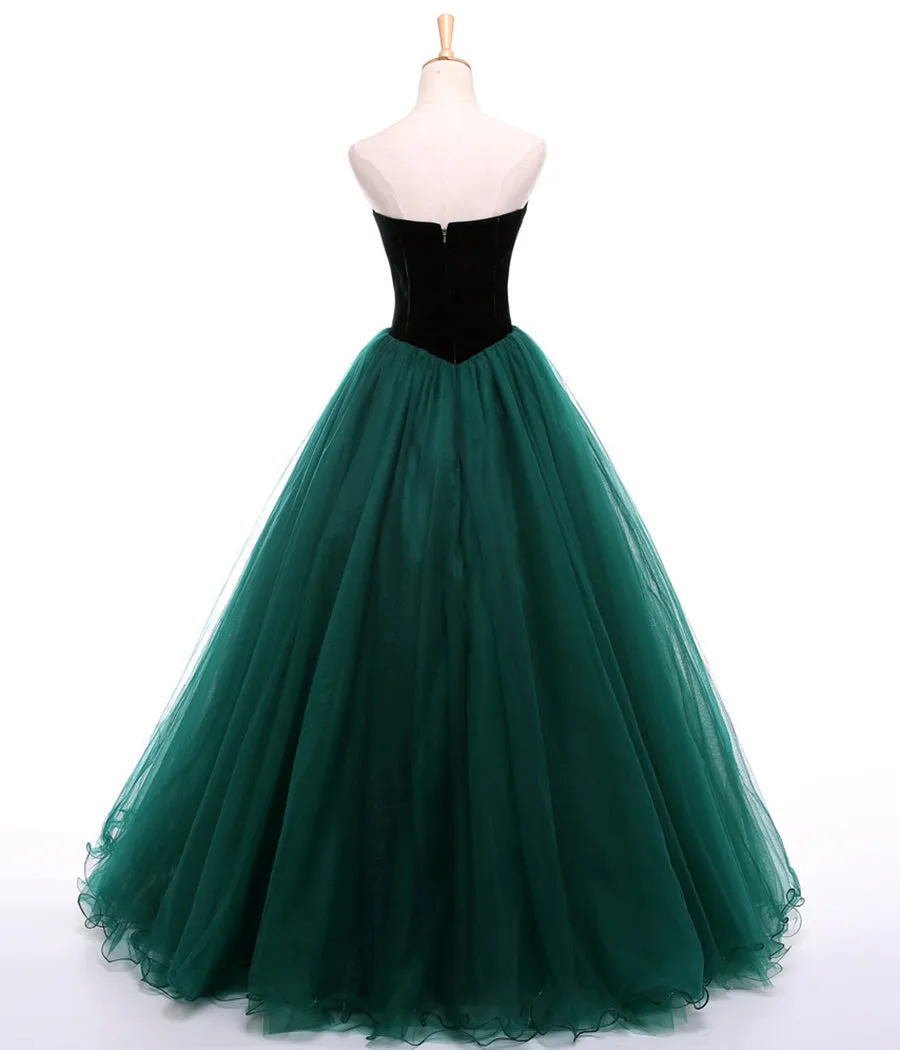 A LINE VELVET TULLE LONG BALL GOWN DRESS FORMAL DRESS prom Dress   cg11273