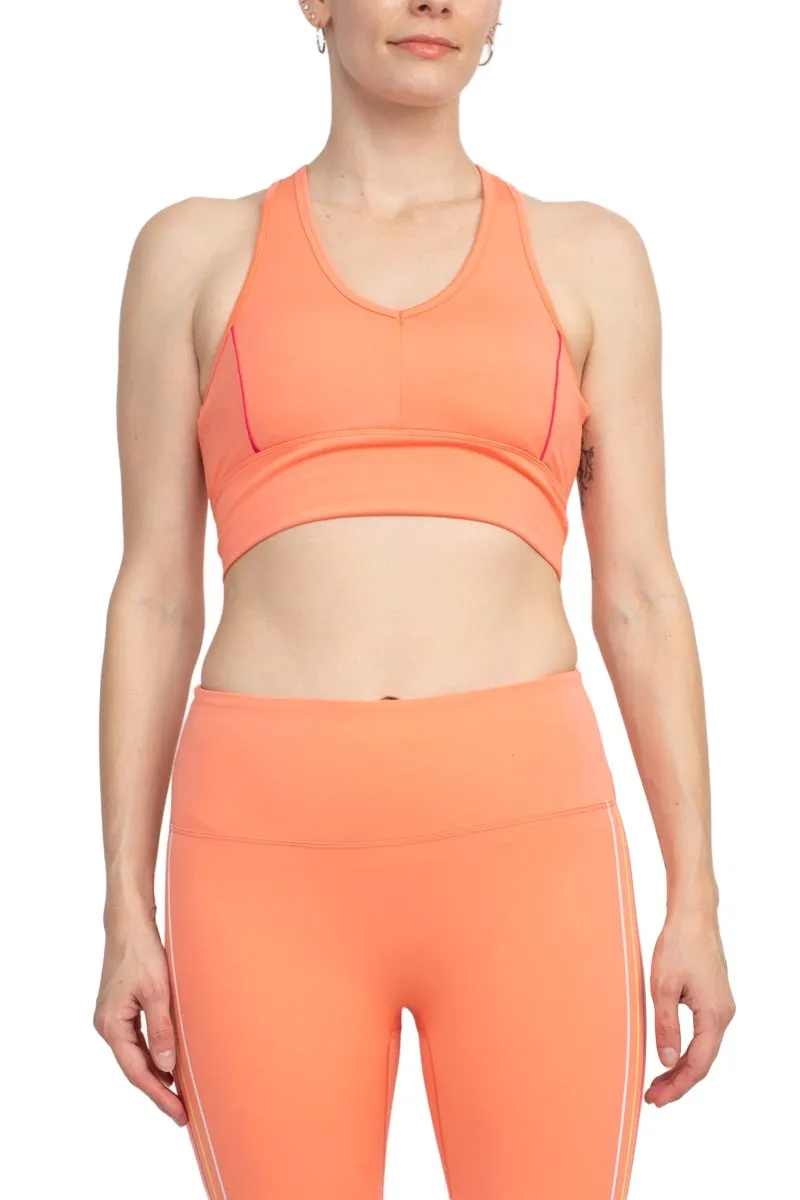 Activology Deep V Pop Piping Racer Back Interlock Bra