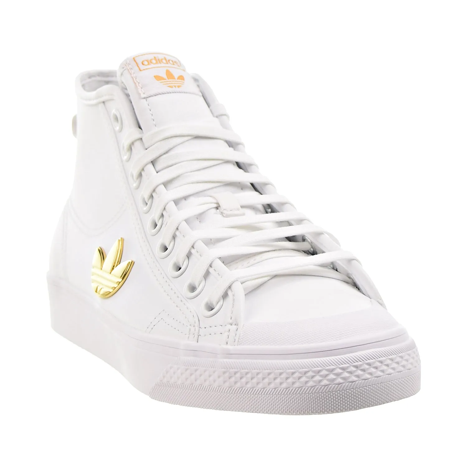 Adidas Nizza Trefoil Hi Women's Shoes Cloud White-Gold Metallic