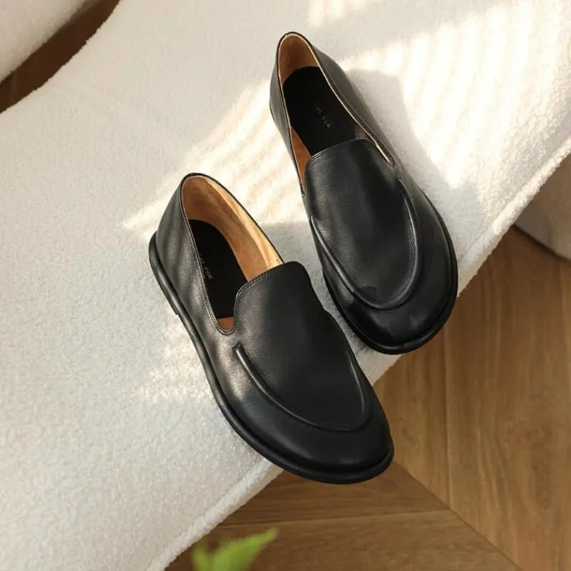 AIYUQI Loafers Women 2024 New Spring Round Toe One Foot Slip-on Shoes Women Genuine Leather Soft Flats Shoes Women