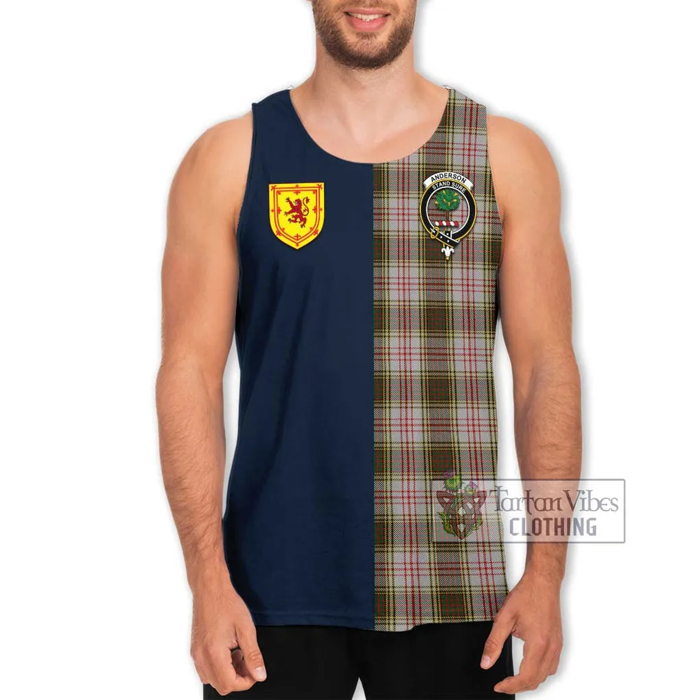 Anderson Dress Tartan Men's Tank Top Alba with Scottish Lion Royal Arm Half Style