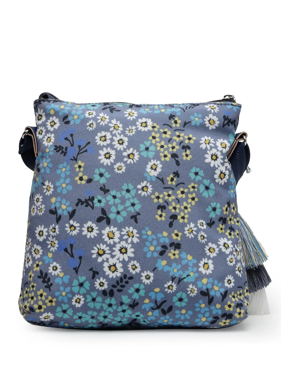 Anekaant Lush Grey & Multi Floral Printed Polycotton Sling Bag