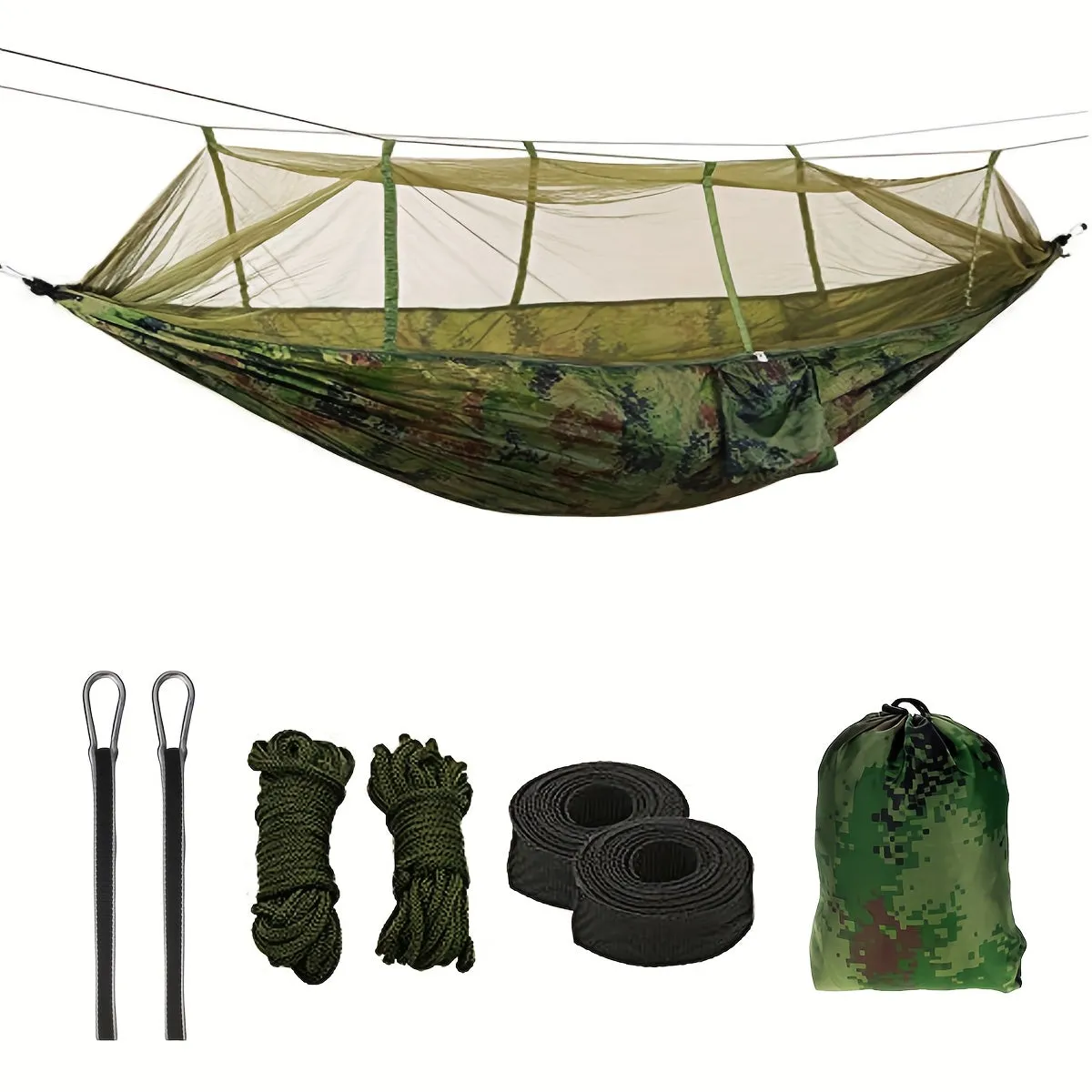 Anti-Mosquito Nylon Hammock For Camping, Travel, And Beach - Lightweight And Durable Hanging Bed For Backpacking And Outdoor Activities