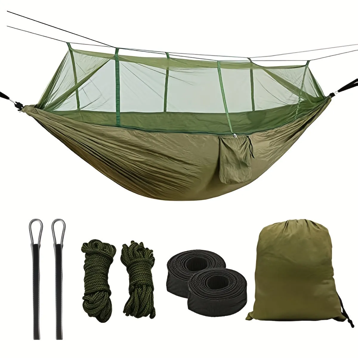 Anti-Mosquito Nylon Hammock For Camping, Travel, And Beach - Lightweight And Durable Hanging Bed For Backpacking And Outdoor Activities