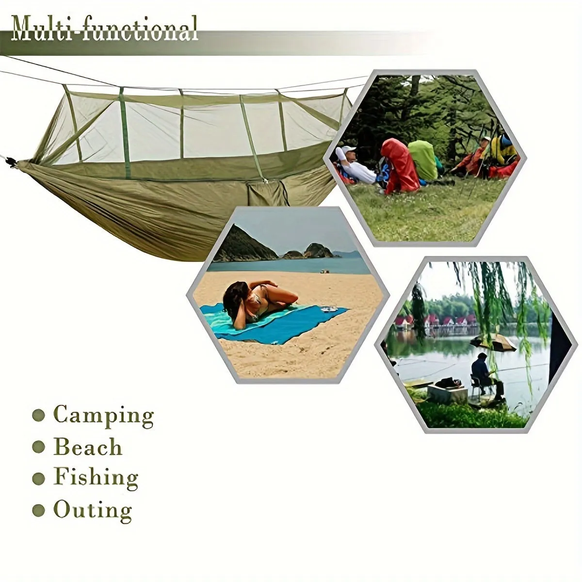 Anti-Mosquito Nylon Hammock For Camping, Travel, And Beach - Lightweight And Durable Hanging Bed For Backpacking And Outdoor Activities