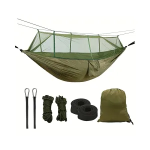 Anti-Mosquito Nylon Hammock For Camping, Travel, And Beach - Lightweight And Durable Hanging Bed For Backpacking And Outdoor Activities