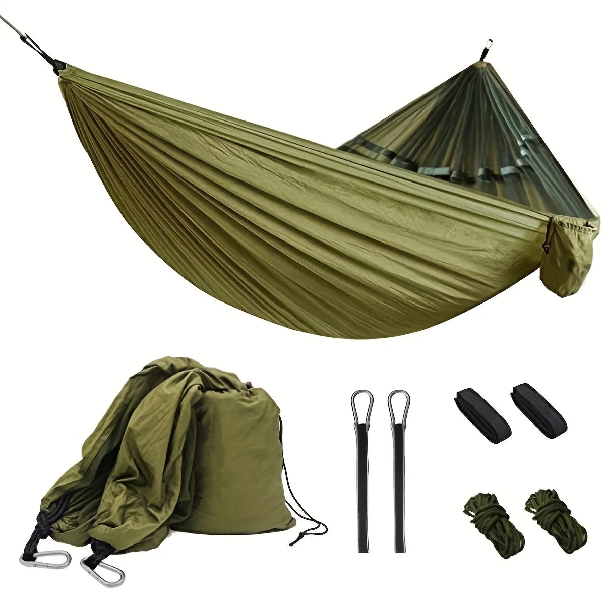 Anti-Mosquito Nylon Hammock For Camping, Travel, And Beach - Lightweight And Durable Hanging Bed For Backpacking And Outdoor Activities