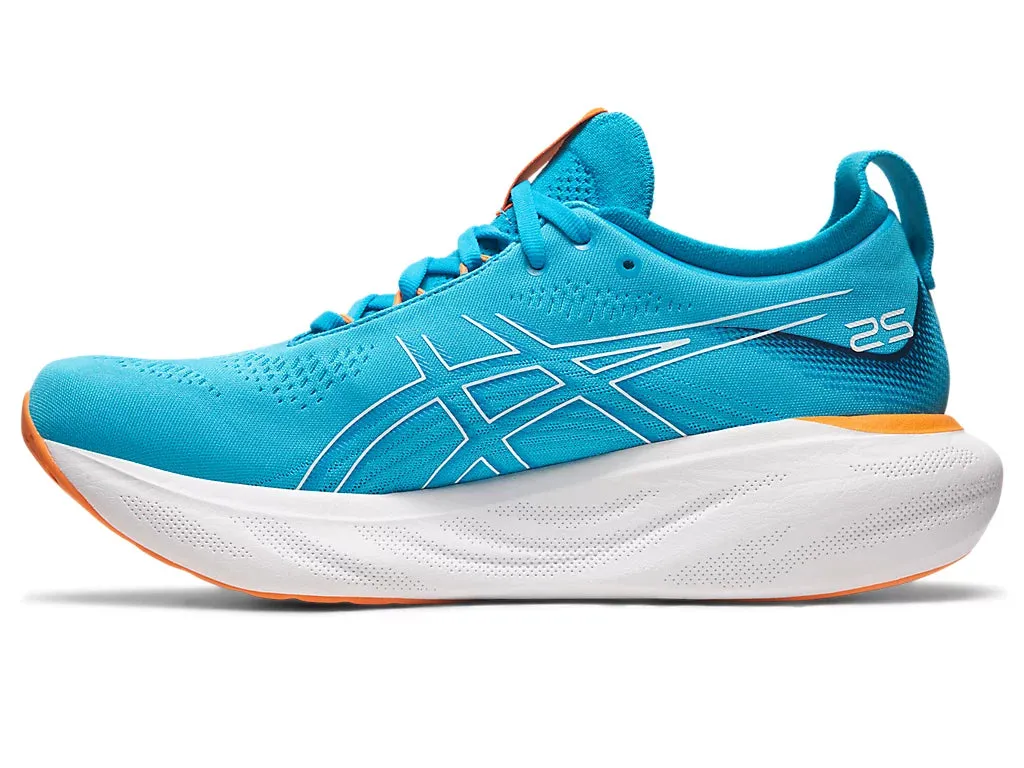 Asics Gel Nimbus 25 Men's Running Shoes - Island Blue/Sun Peach