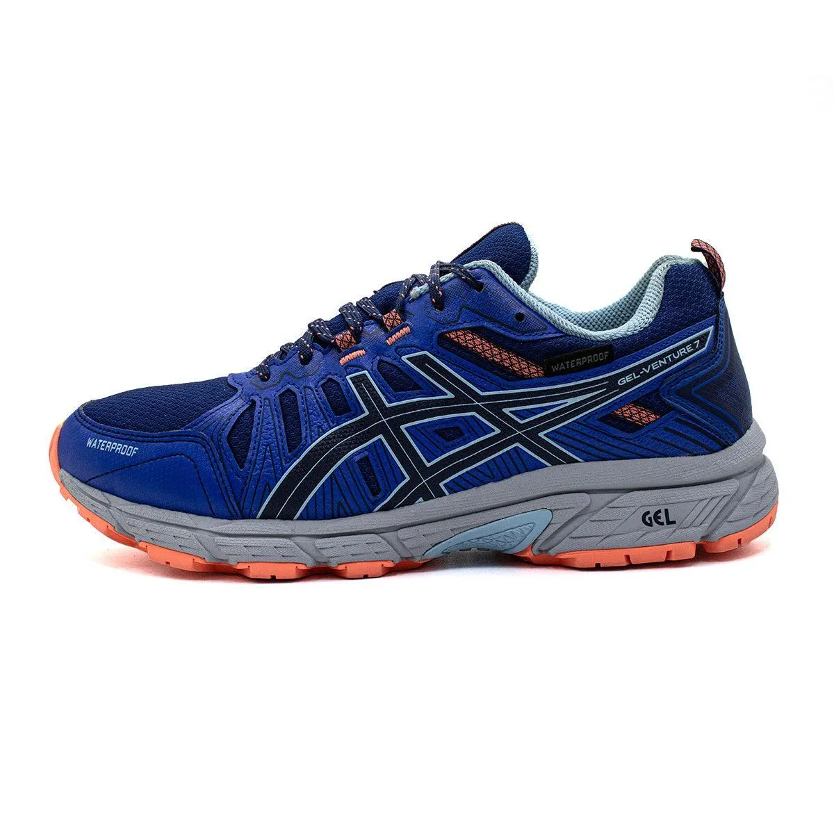 Asics Gel Venture 7 Running Sport Shoes Leather Blue Colour For Women