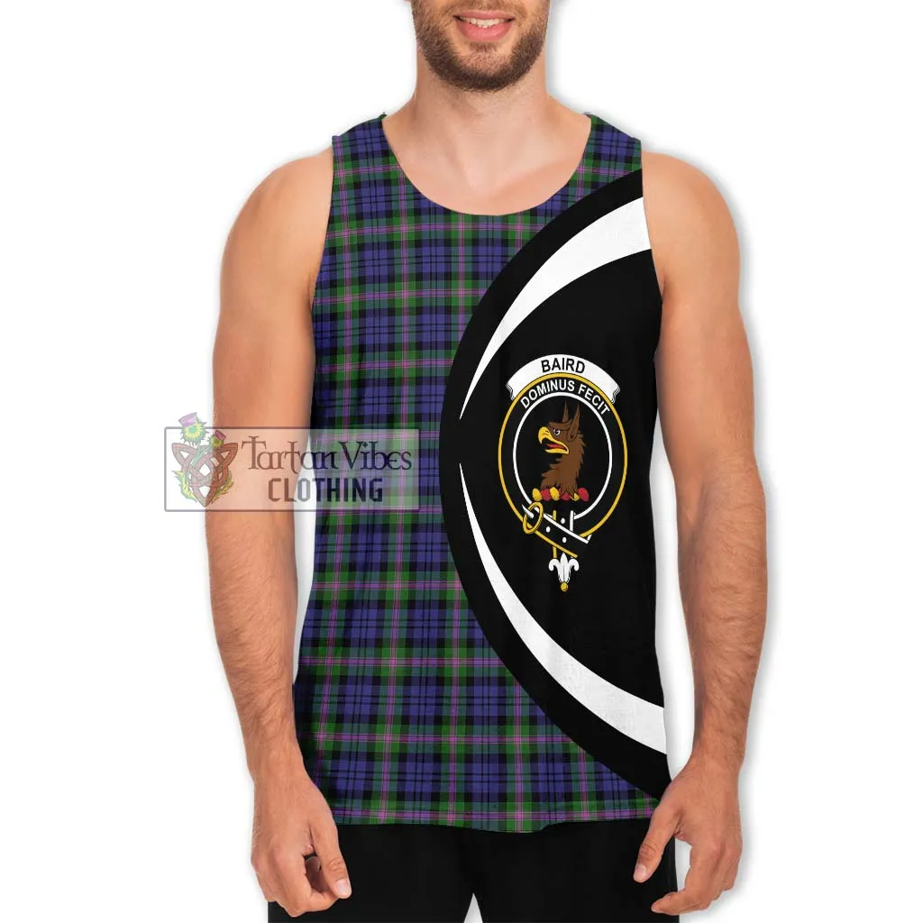 Baird Modern Tartan Men's Tank Top with Family Crest Circle Style